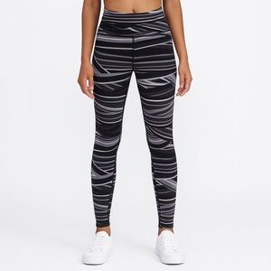 Everlast Gray Black Stripe Geo Mummy Print Athletic Leggings Women’s Size Medium